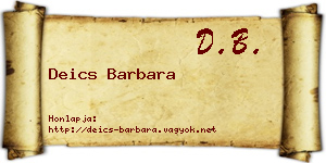 Deics Barbara névjegykártya