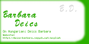barbara deics business card
